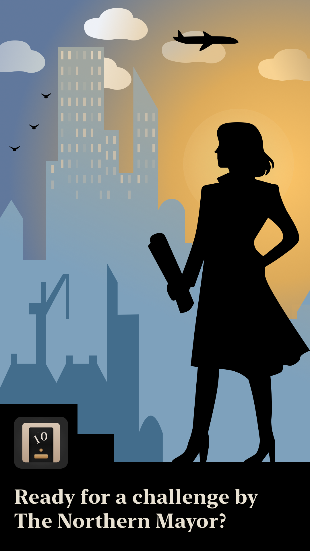 Queen of the Humber promo image showing Donna silhouette looking determined.